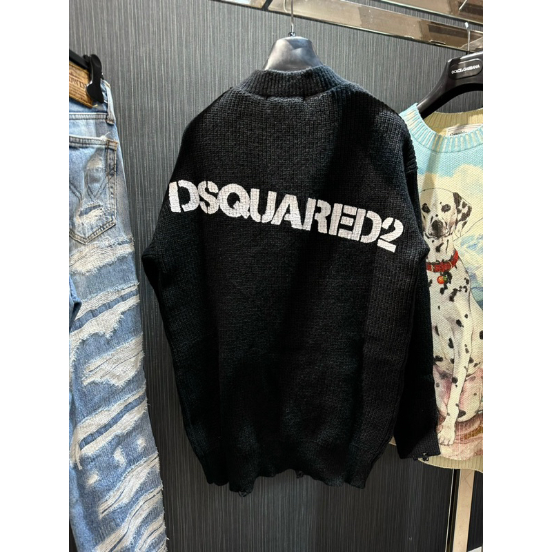 Áo Sweater len - Dsqua - DSQ Wash rách black new2023
