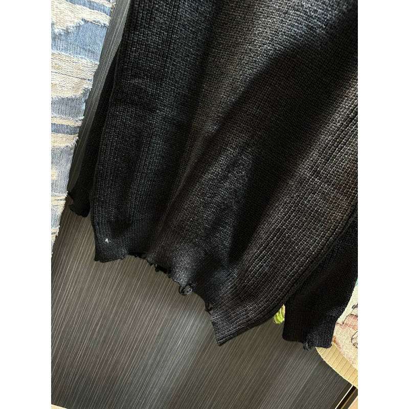 Áo Sweater len - Dsqua - DSQ Wash rách black new2023