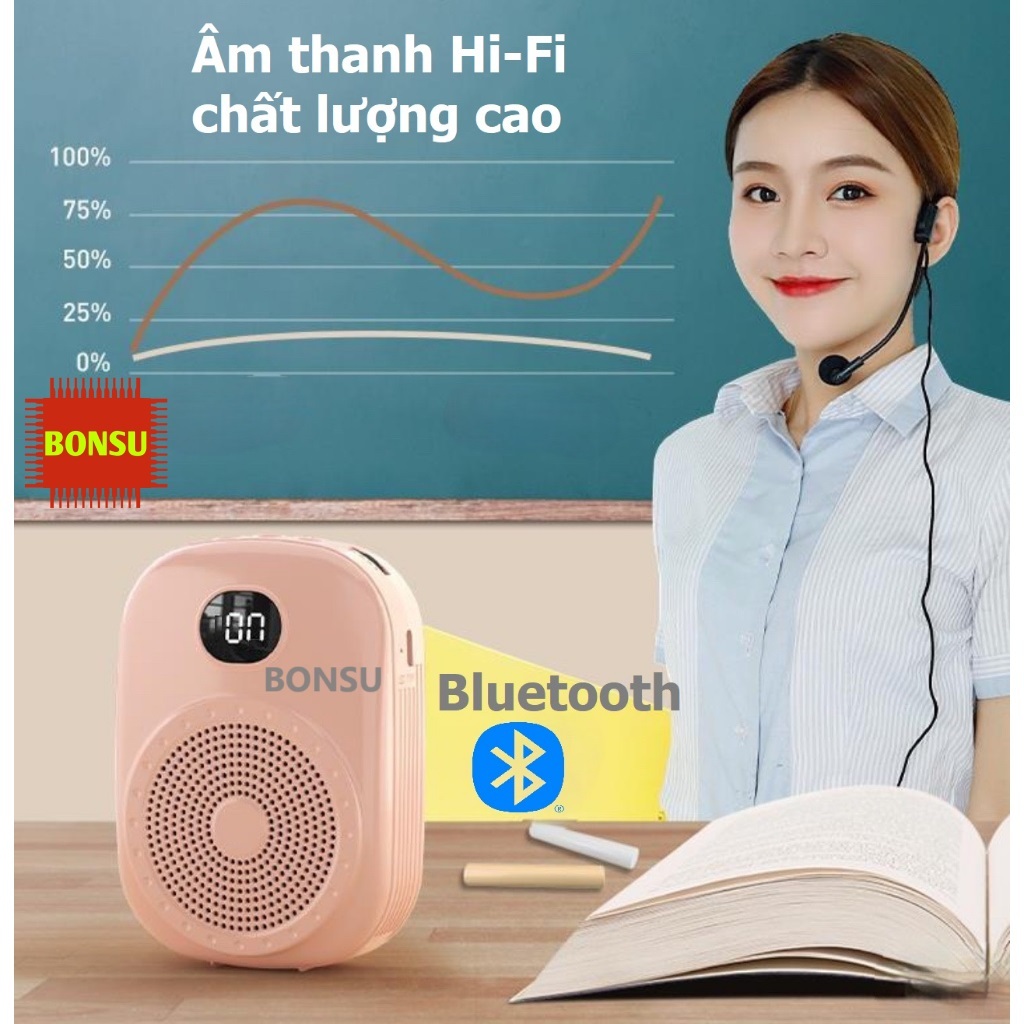 Loa trợ giảng có dây S20 có bluetooth, âm thanh Hi-Fi chất lượng cao, pin bền