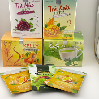 KELLY DETOX GIẢM CÂN CÁC VỊ (ĐÀO/BÍ ĐÁO/TÁO XANH/TRÀ XOÀI/TRÀ SỮA, MATCHA/NGŨ CỐC ĂN KIÊNG)-hàng chuẩn