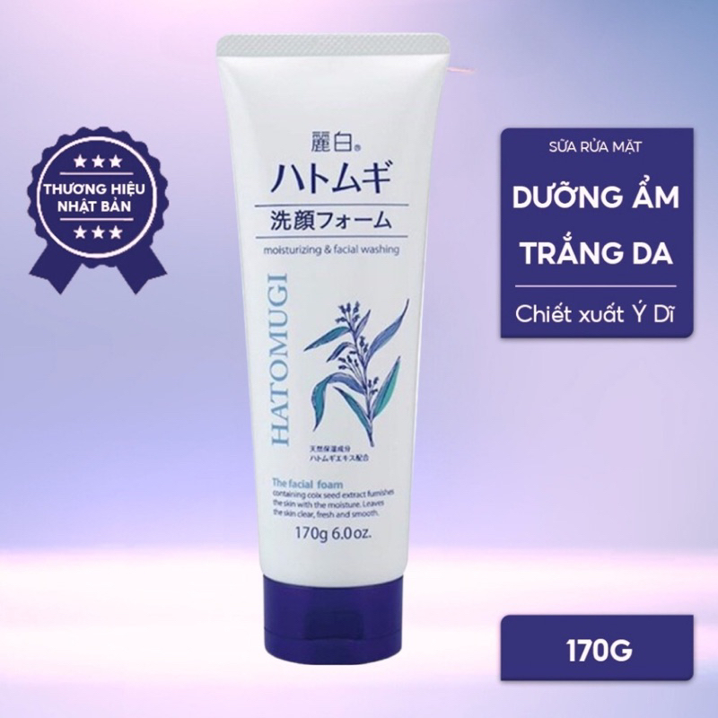 Sữa rửa mặt Hatomugi Naturie Nhật Bản hạt ý dĩ 130g, 170g - Srm Nhật dưỡng ẩm, trắng da