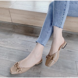 Dép Khóa nơ xích bít mũi gót vuông 2P xinh xắn Giày Bánh Bèo mã DepXich