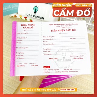 Hợp Đồng CẦM ĐỒ, Biên Nhận CẦM ĐỒ 1 Liên - 2 Liên - KHỔ A5 - GIẤY TỐT - 100 TỜ / CUỐN - Sổ Cầm Đồ cho Cửa hàng