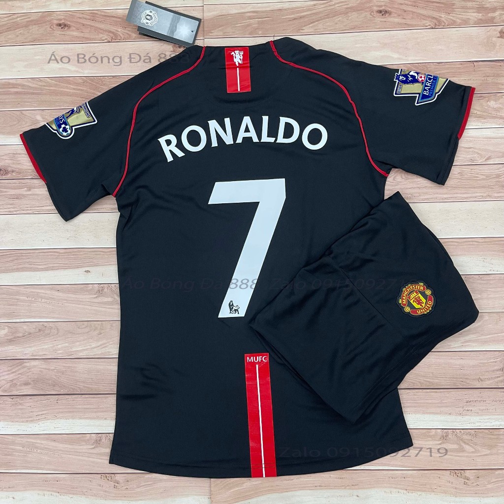 Bộ Quần Áo Bóng Đá CLB Manchester United, Áo Đá Banh Mu Retro - Chuẩn Mẫu Thi Đấu - Vải Polyester Gai Thái