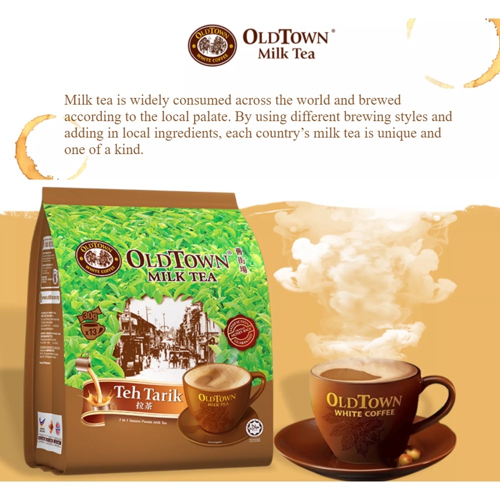 Trà Sữa OldTown Hòa Tan 3 in 1 White Milk Tea Malaysia gói nhỏ 40 Gam nhập khẩu Malaysia Sài Gòn Đặc Sản