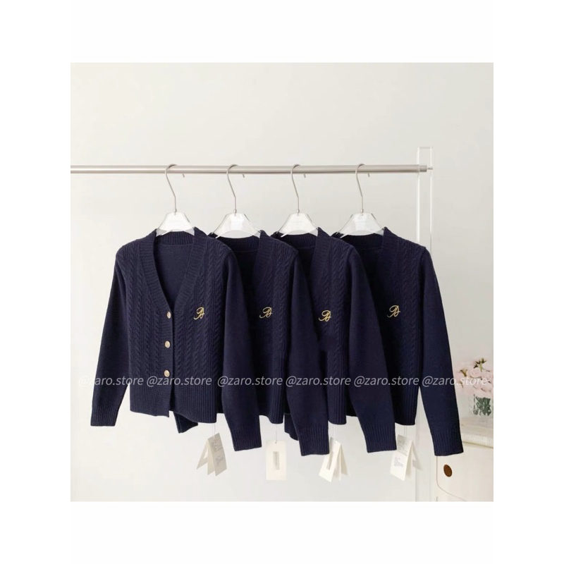 Áo cardigan thêu+sơ mi trắng thêu+Chân váy caro đỏ