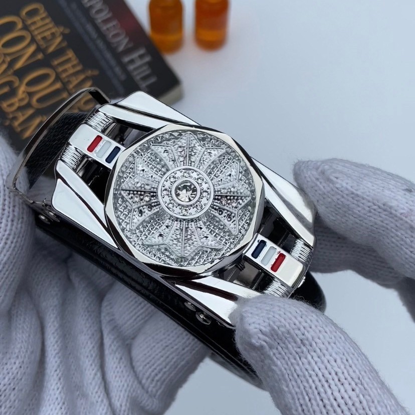 Thắt lưng da pu khóa tự động mặt hợp kim nhiều mẫu