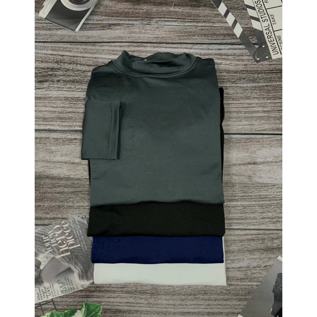 Áo giữ nhiệt nam thu đông lót nỉ 4 màu basic cao cấp