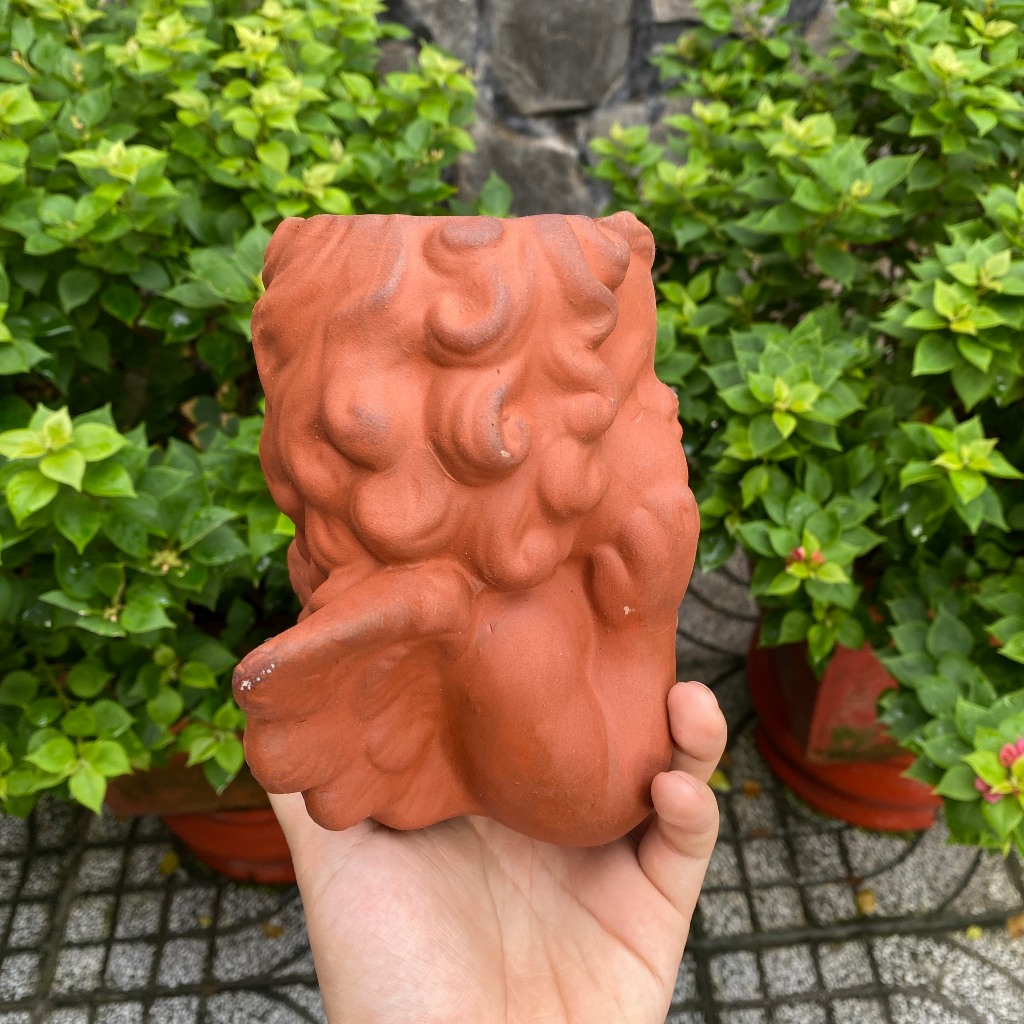 Chậu đất nung - Chậu trồng sen đá, xương rồng - Chậu thiên thần xòe cánh miệng 8cm, cao 15cm