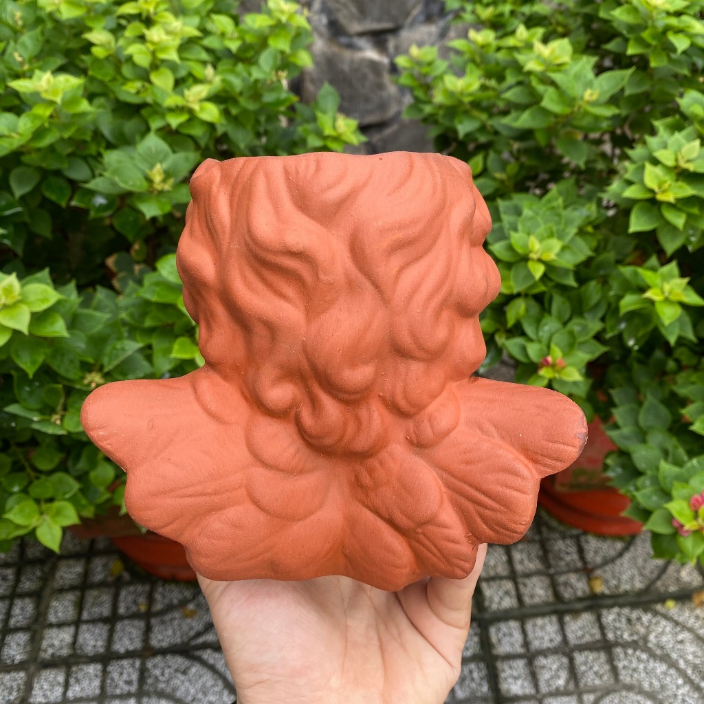 Chậu đất nung - Chậu trồng sen đá, xương rồng - Chậu thiên thần xòe cánh miệng 8cm, cao 15cm