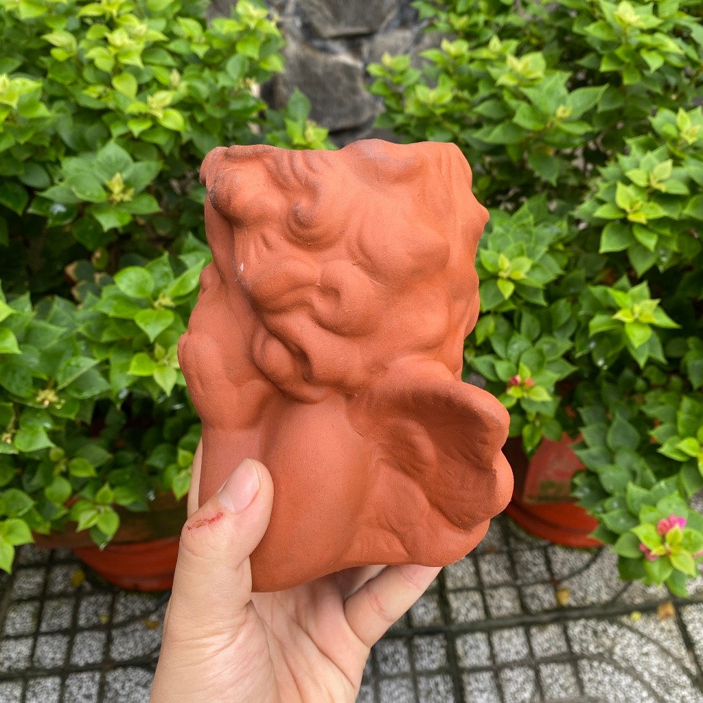 Chậu đất nung - Chậu trồng sen đá, xương rồng - Chậu thiên thần xòe cánh miệng 8cm, cao 15cm