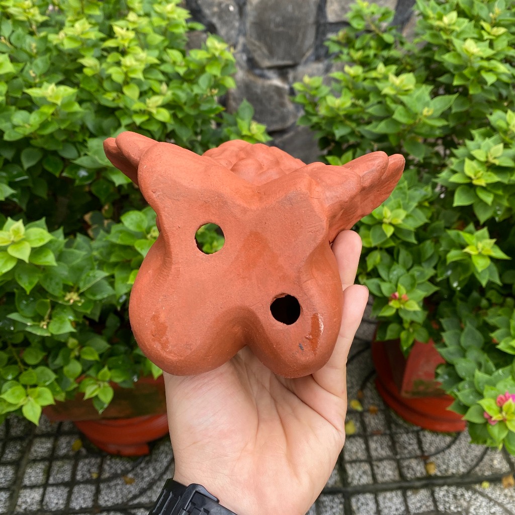 Chậu đất nung - Chậu trồng sen đá, xương rồng - Chậu thiên thần xòe cánh miệng 8cm, cao 15cm