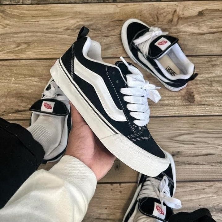 Giày Vans Knu Skool Da Lộn Vạch Trắng, Giày Vans Mẫu Mới Hottren 2023