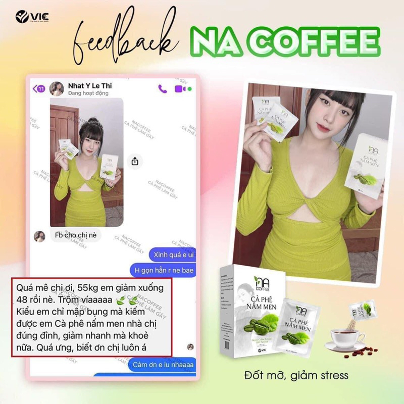 Cà Phê Nấm Men Làm Gầy - Na Coffee Giảm Cân Hộp 12 Gói