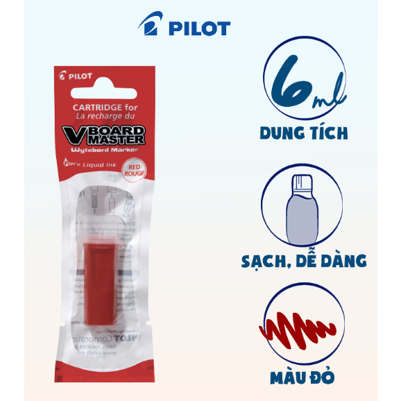 Ống Mực Bút Lông Bảng Pilot V Board Master ( Đen/Đỏ/Xanh )