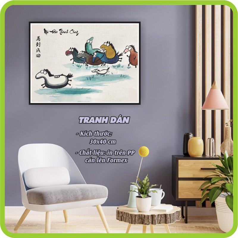 Tranh Vô Tri 20x30 30x40  40x50 60x70cm  MÃ ĐÁO THÀNH CÔNG chế | Mai Dell Thanh Cong