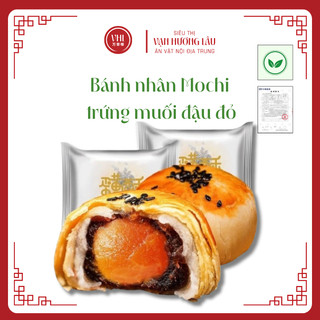Bánh Mochi Đậu Đỏ Nhân Trứng Muối Ăn Vặt Siêu Ngon - Bánh ngàn lớp nhân đậu đỏ mochi trứng muối