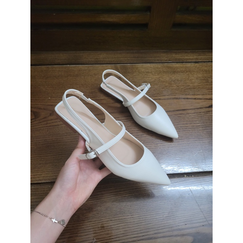 Giày sục cao cấp siêu xinh 2 màu đen trắng đế một phân