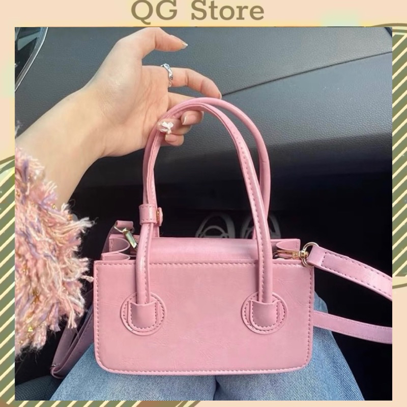 Túi Xách Nữ Túi Đeo Chéo Túi Cầm Tay Da Trơn 2 Ngăn Cứng Cáp Thời Trang QG Store