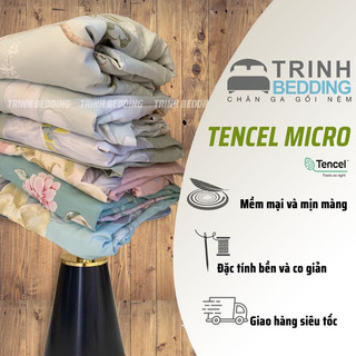 |SALE OFF 30% |BỘ GA GỐI LỤA TENCEL MICRO Trinhbedding ( S- Có mền)