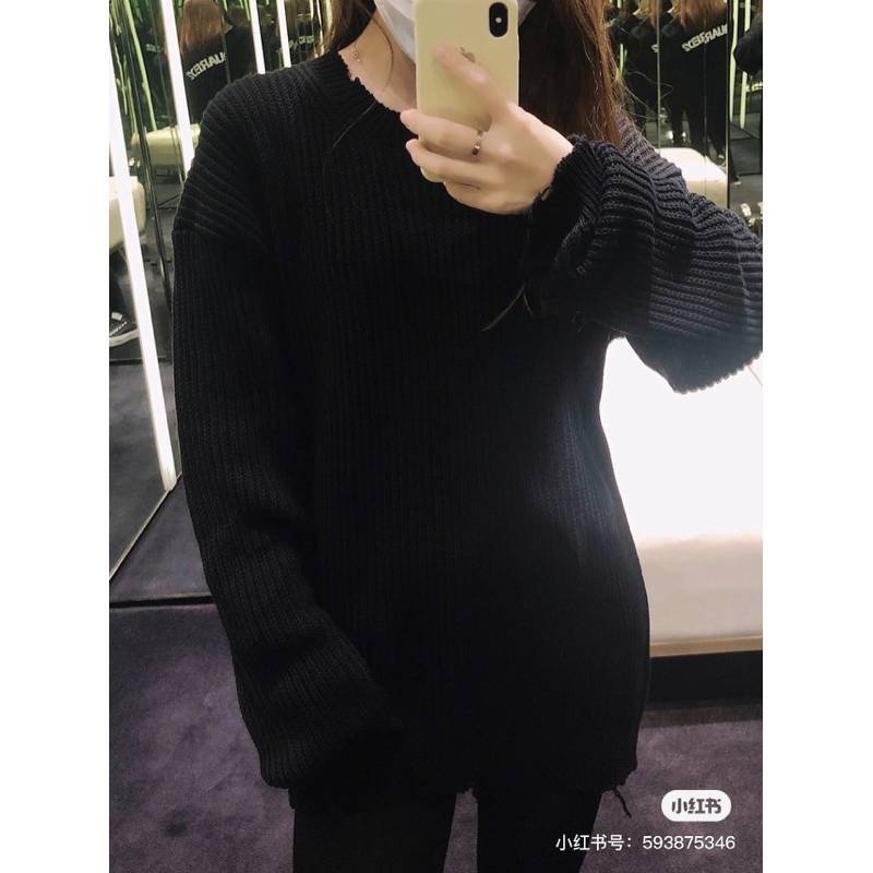 Áo Sweater len - Dsqua - DSQ Wash rách black new2023