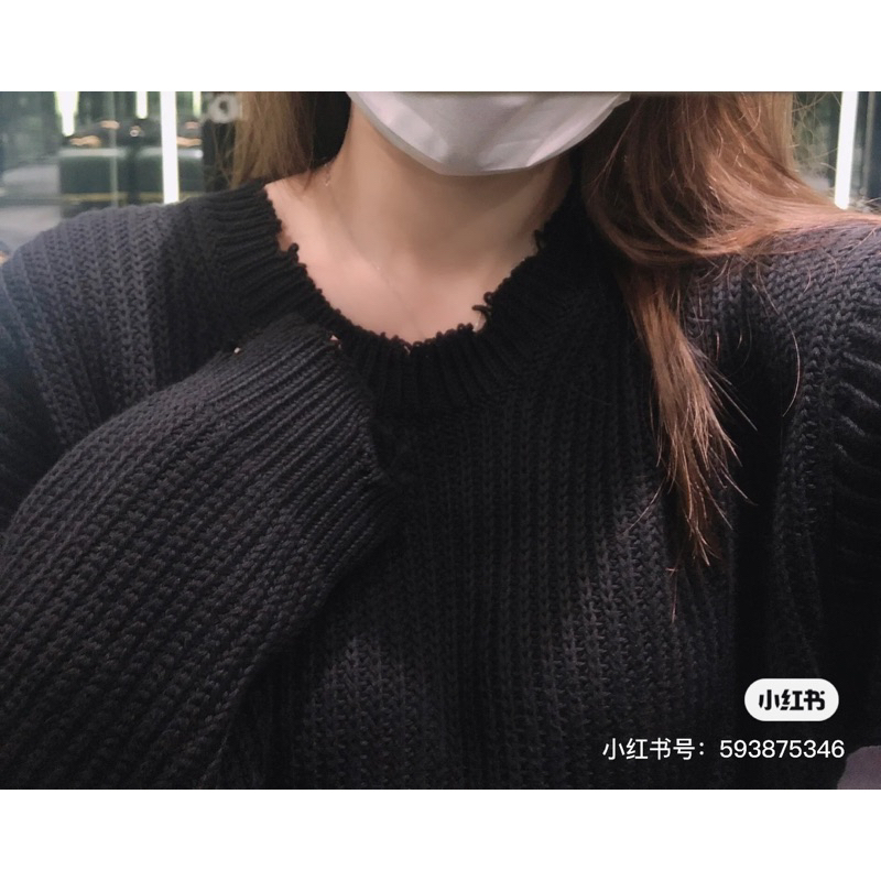 Áo Sweater len - Dsqua - DSQ Wash rách black new2023