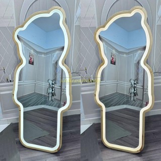 80x180cm Gương soi chú gấu khung gỗ AAArealhome GGT Gương soi chú gấu khung gỗ đèn led BearBrick Mirror