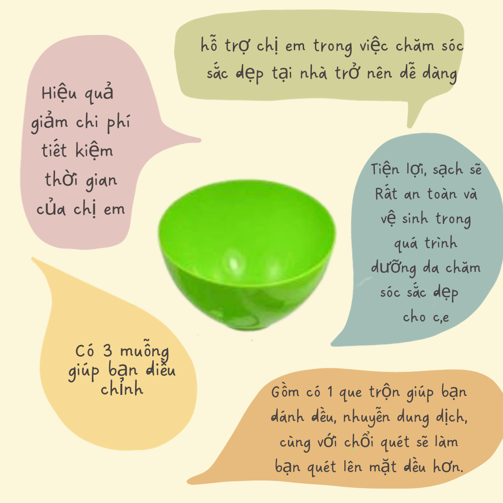 Bát nhựa trộn mặt nạ