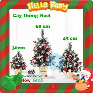 Cây thông mini full phụ kiện để bàn trang trí Noel ( 60-45-30cm)