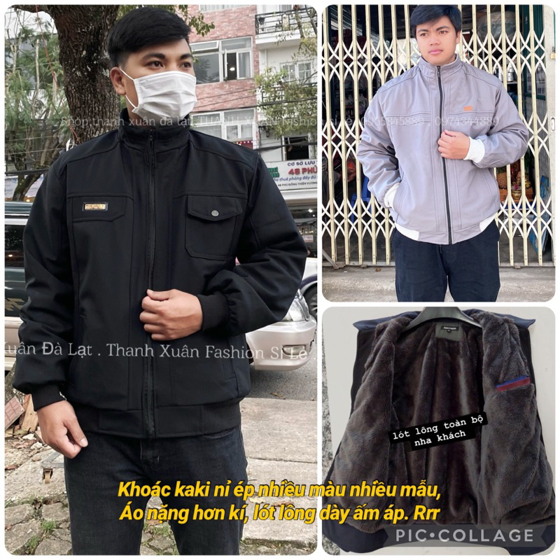 Hình thật KHOÁC KAKI nam NHIỀU MẪU lót lông dày, có túi trong