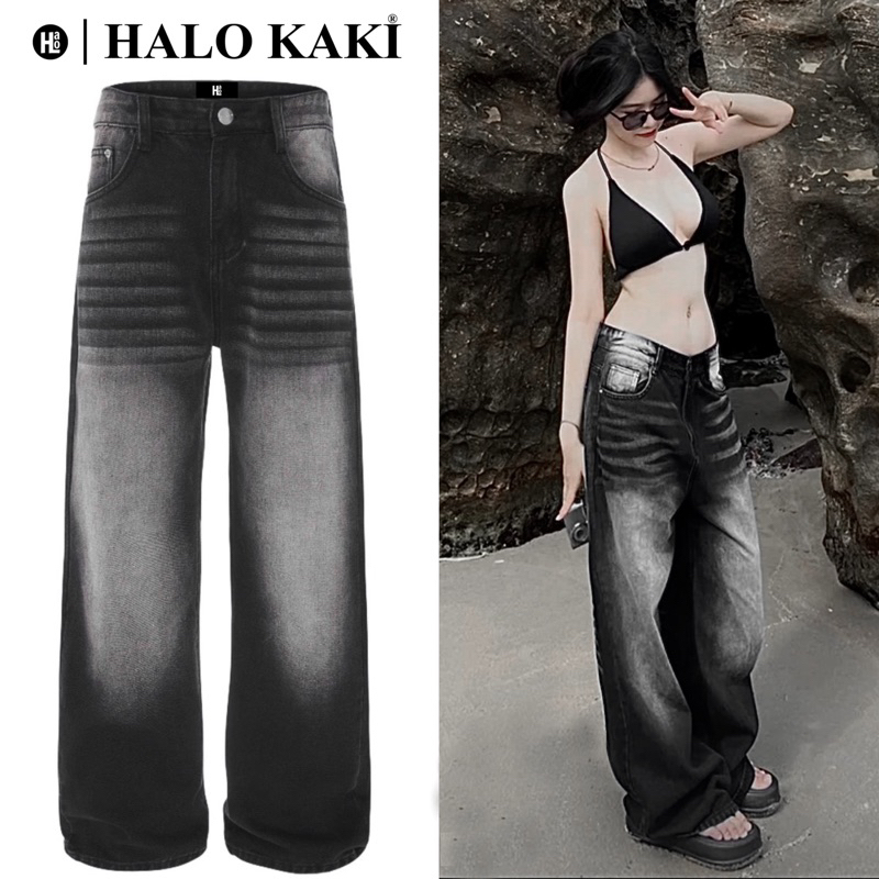 JEANS WASH ĐEN KHÓI BẠC COOL TRƠN NGẦU HALO KAKI cực cháy