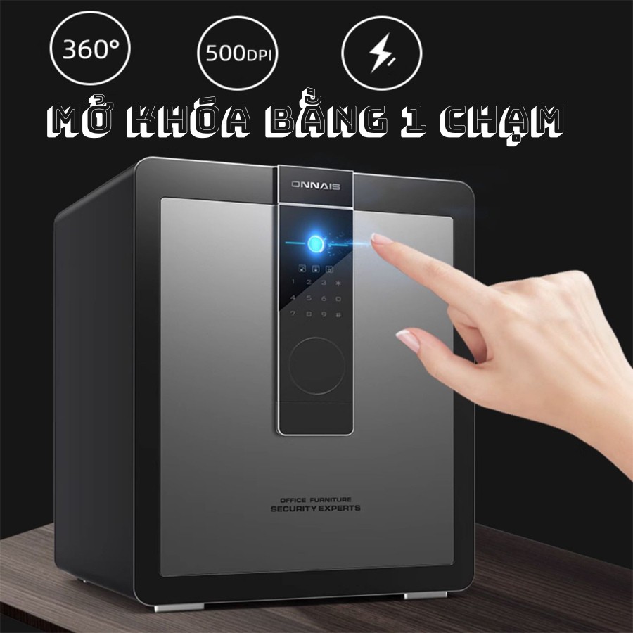 Két Sắt Điện Tử Thông Minh SmartHome Khoá Vân Tay Kết Hợp Khoá Mã Cảm Ứng Chống Cháy, Bảo Mật Cao