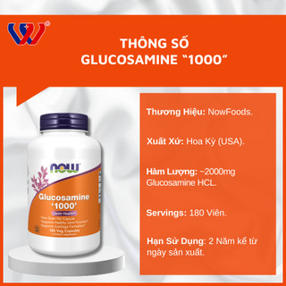 Viên uống hỗ trợ xương khớp Now Glucosamine 1000 - Whey Tốt