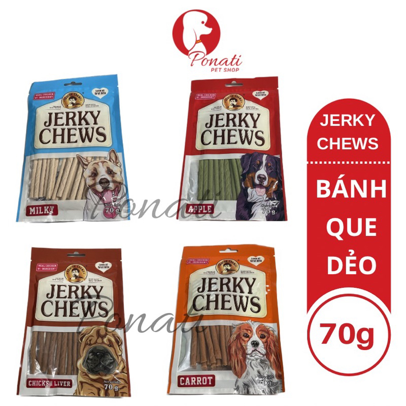 Bánh Thưởng Dẻo Mềm Jerky Chews Cho Chó - 70g
