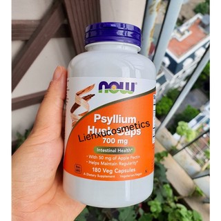 Vỏ mã đề bổ sung chất xơ Now Psyllium husk, hộp 340G bột& hộp 180 viên uống