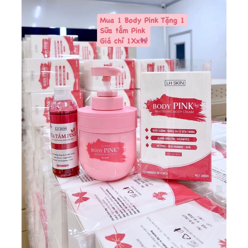 MUA 1 TẶNG 1 - Kem Dưỡng Trắng Da Body Pink Tặng Sữa Tắm Trắng body PINK