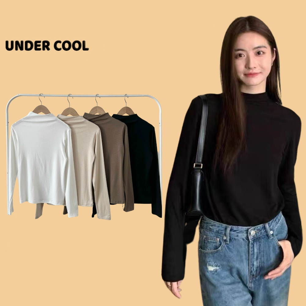 Áo Giữ Nhiệt Thun Basic cổ lọ thấp UNDERCOOL dài tay chất cotton mềm