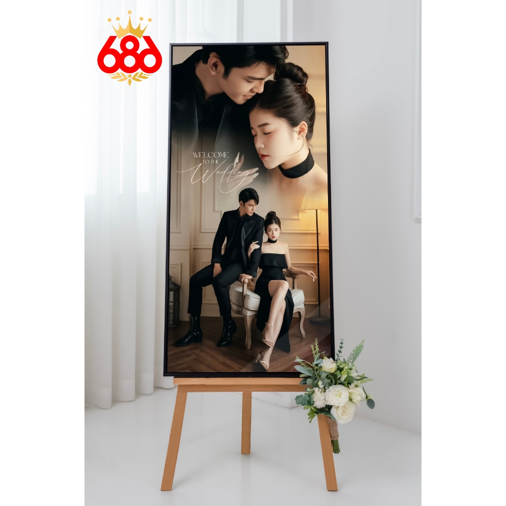 Ảnh Mica Pha lê Khung hợp Kim 60x120cm Mẫu Ảnh Cổng Cưới Hot Trend 2023