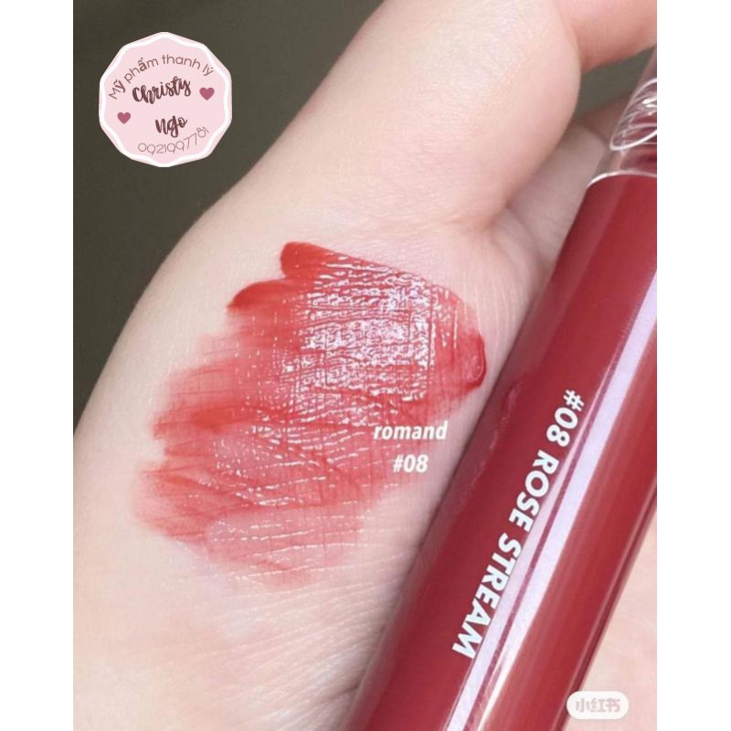 LỖI  SON TINT BÓNG ROMAND GLASTING WATER TINT 08 ROSE STREAM