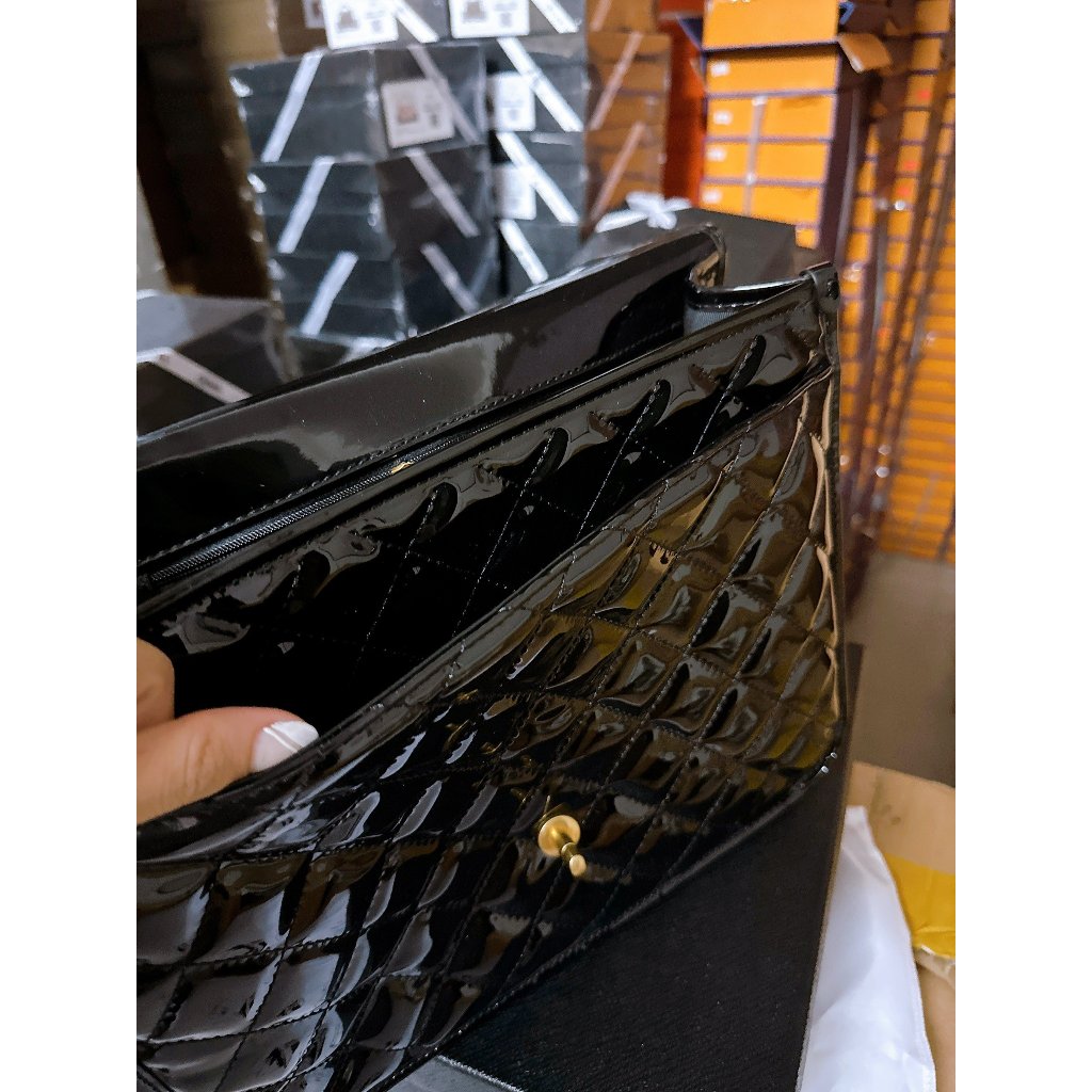 Balo đeo chéo cầm tay ô trám da bóng nữ size 30 vừa laptop 11 inch Cha nel supuer fullbox Smano bags hỏa tốc