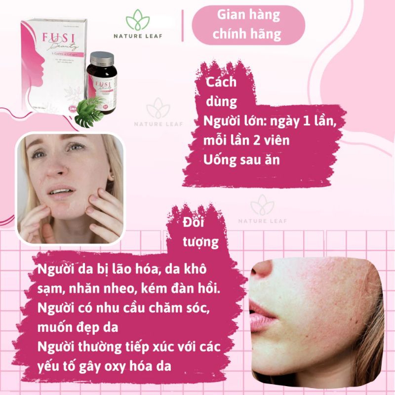 Viên uống đẹp da collagen fusi beauty hộp 30 viên