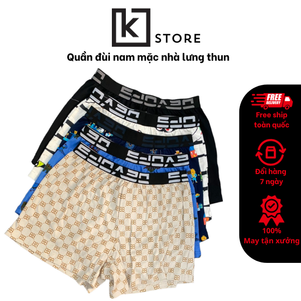 Quần short nam chất thun cotton mịn mát thoải mái mặc nhà mặc ngủ
