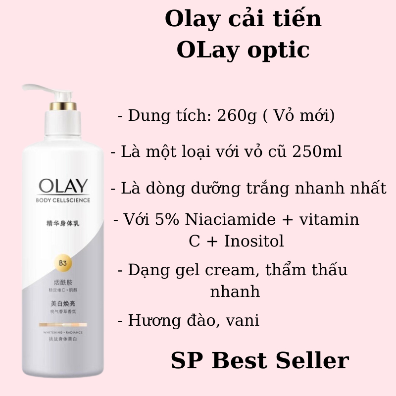 Dưỡng thể dưỡng trắng Olay B3+ Retinol/ Vitamin C/ whitening / ultra whitening dưỡng trắng body / Subeo beauty