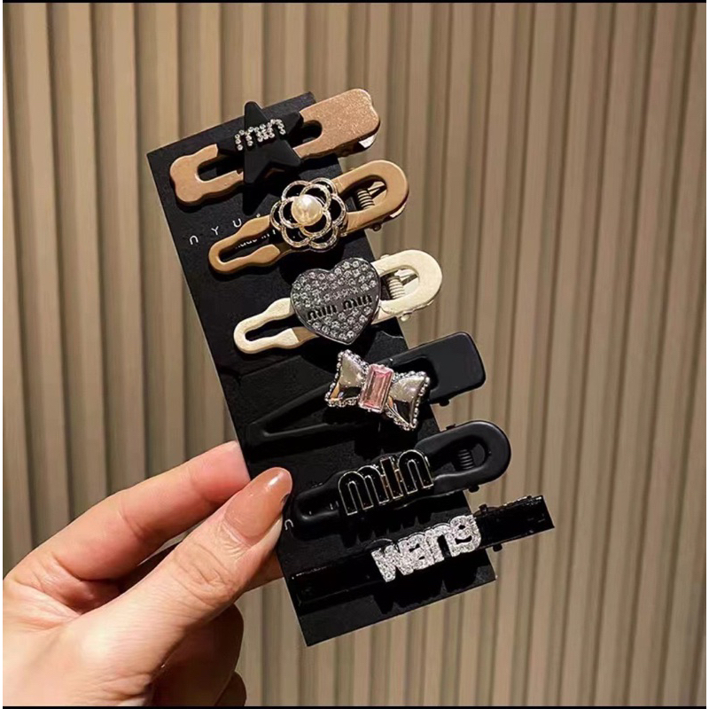 Set 7 kẹp tóc đen phong cách trẻ trung năng động