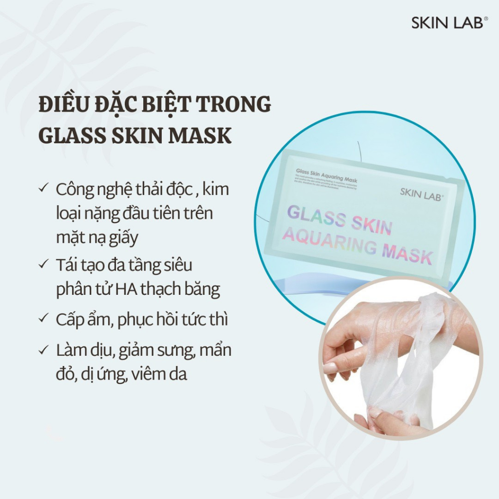 Mặt nạ Skin Lab Glass Skin Aquaring Mask  Skinlab cấp ẩm, phục hồi da, căng bóng da - Hàn Quốc