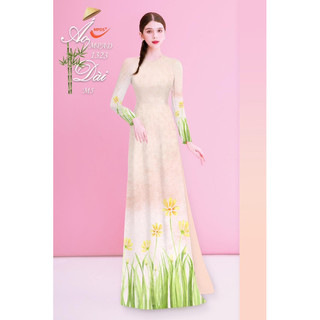 Vải áo dài in hình cỏ hoa lá