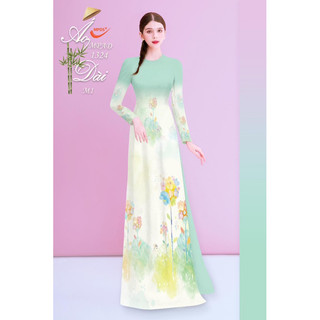 Vải áo dài in hình cỏ hoa lá