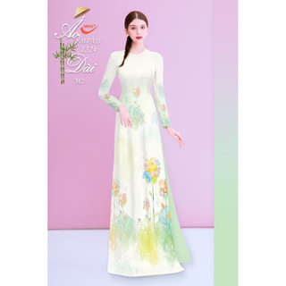 Vải áo dài in hình cỏ hoa lá