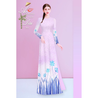 Vải áo dài in hình cỏ hoa lá