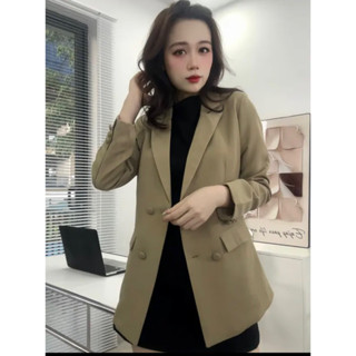 Áo vest Blazer nút bọc chiết eo nữ tính, có đệm vai mặc đi làm đi chơi đều xinh A2